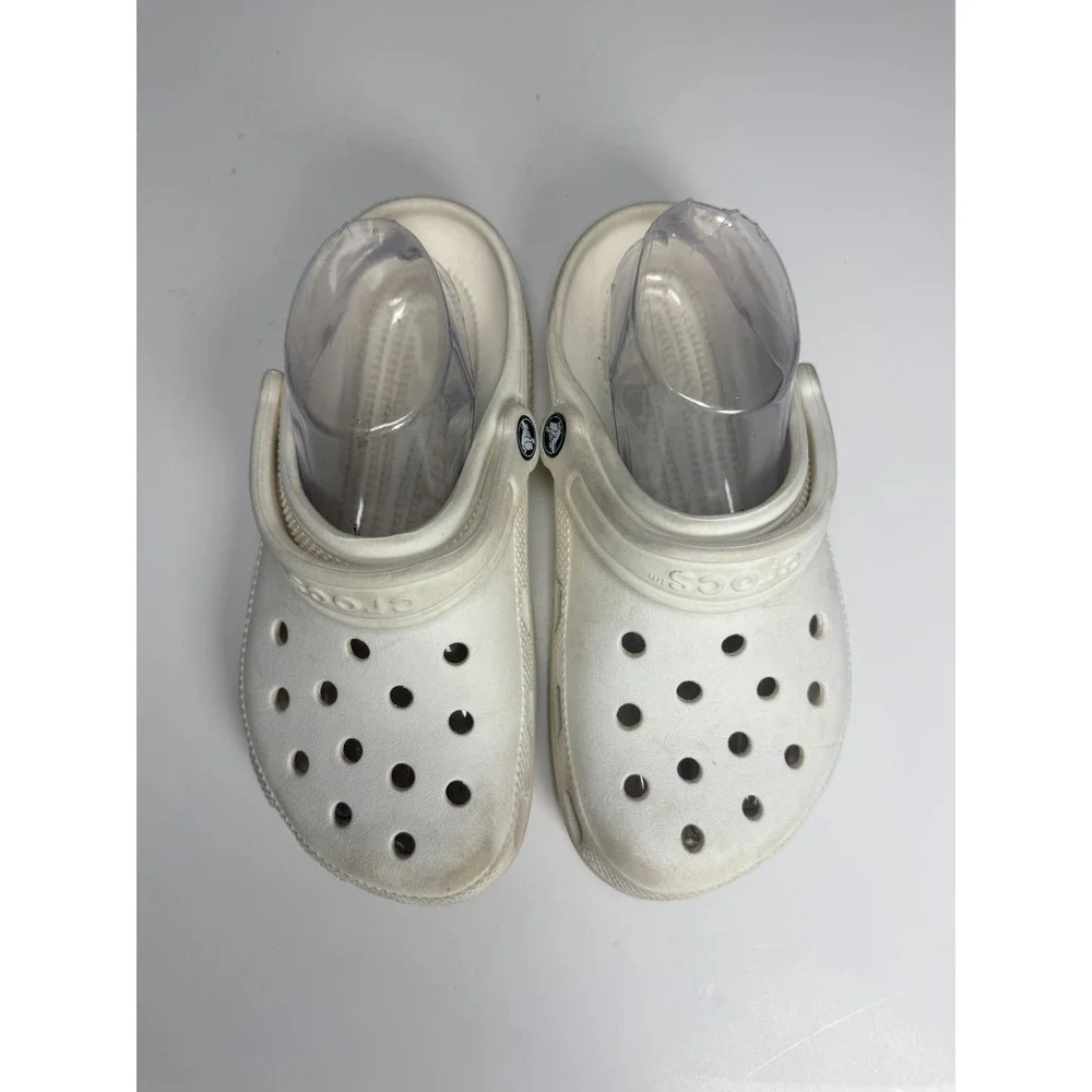 Crocs Classic Clogs Unisex M5/W7 White Round Toe Slip On Slingback Strap Shoes